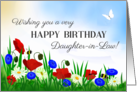 For Daughter in Law’s Birthday With Poppies Daisies and Cornflowers card