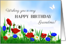 For Grandma’s Birthday With Poppies Daisies and Cornflowers card