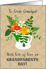 For Great Grandpa on Grandparents Day with a Jug of Summer Flowers card