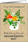 For Great Grandparents on Grandparents Day with Jug of Summer Flowers card