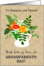 Custom Name Grandparents Day with a Jug of Summer Flowers card