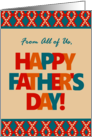 Father’s Day From All of Us With Bright Lettering and Patterns card