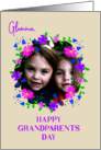 For Glamma on Grandparents Day With Floral Custom Photo Frame card