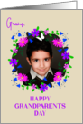For Grams on Grandparents Day With Floral Custom Photo Frame card
