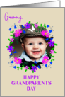 For Grammy on Grandparents Day With Floral Custom Photo Frame card