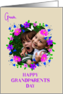 For Gran on Grandparents Day With Floral Custom Photo Frame card