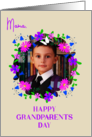 For Mama on Grandparents Day With Floral Custom Photo Frame card