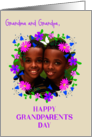 Custom Name Grandparents Day With Floral Custom Photo Frame card