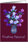 Custom Age Birthday Polish Language Floral Bouquet Blank Inside card