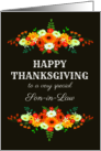 For Son in Law Happy Thanksgiving with Flowers in Bright Fall Colors card