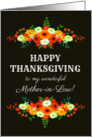 For Mother in Law Happy Thanksgiving Flowers in Bright Fall Colors card