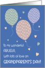 For Abuela Pretty Grandparents Day Hearts and Balloons on Blue card