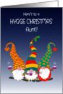 For Aunt Hygge Christmas Wishes With Three Cute Gnomes card