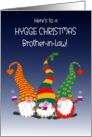 For Brother in Law Hygge Christmas Wishes With Three Cute Gnomes card