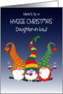 For Daughter in Law Hygge Christmas Wishes With Three Cute Gnomes card