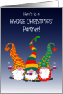 For Partner Hygge Christmas Wishes With Three Cute Gnomes card