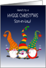 For Son in Law Hygge Christmas Wishes With Three Cute Gnomes card