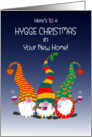 Hygge Christmas Wishes in New Home With Three Cute Gnomes card