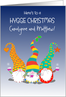 Custom Name or Relation Hygge Christmas Wishes With Three Cute Gnomes card