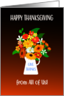 Thanksgiving From All of Us Bouquet of Flowers card