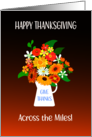Thanksgiving Wishes Across the Miles With Bouquet of Flowers card