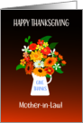 For Mother in Law Thanksgiving Wishes With Bouquet of Flowers card