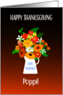 For Poppi Thanksgiving Wishes With Bouquet of Flowers card