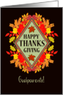 For Godparents Thanksgiving Wishes With Fall Berries and Leaves card