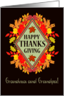 For Grandma and Grandpa Thanksgiving With Fall Berries and Leaves card