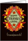 For Grandparents Thanksgiving Wishes With Fall Berries and Leaves card