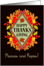 For Mamaw and Papaw Thanksgiving With Fall Berries and Leaves card