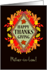 For Mother in Law Thanksgiving With Fall Berries and Leaves card