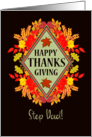 For Step Dad Thanksgiving Wishes With Fall Berries and Leaves card