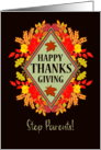 For Step Parents Thanksgiving Wishes With Fall Berries and Leaves card
