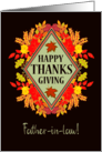 For Father in Law Thanksgiving Wishes With Fall Berries and Leaves card