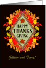 Custom name Thanksgiving Wishes With Fall Berries and Leaves card
