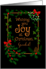 For Grandad Christmas Joy with Holly and Mistletoe card