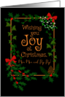 For Mom Mom and Pop Pop Christmas Joy with Holly and Mistletoe card