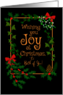Christmas Joy to Both of You with Holly and Mistletoe card