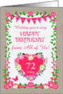 Custom Age From All of Us With Bunting and Pink Flowers card