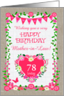 Custom Age For Mother in Law With Bunting and Pink Flowers card