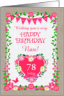 Custom Age For Nan With Bunting and Pink Flowers card