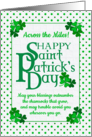 St Patrick’s Day Blessings Across the Miles with Shamrocks and Polkas card