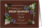 Get Well from Back Surgery Floral Border on Mocha Background card