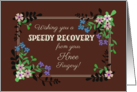 Get Well from Knee Surgery Floral Border on Mocha Background card