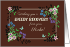 Get Well from Stroke with Floral Border on Mocha Background card