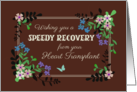 Get Well from Heart Transplant with Floral Border on Mocha Background card