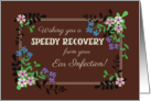 Get Well from Ear Infection with Floral Border on Mocha Background card