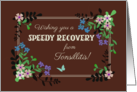 Get Well from Tonsillitis with Floral Border on Mocha Background card