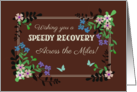 Get Well Across the Miles with Floral Border on Mocha Background card